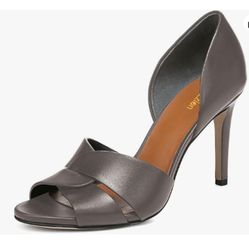 Pazzion Grey Sexy Open Toe High Heel Slip On Two Pieces Sandals Versatile Shoes